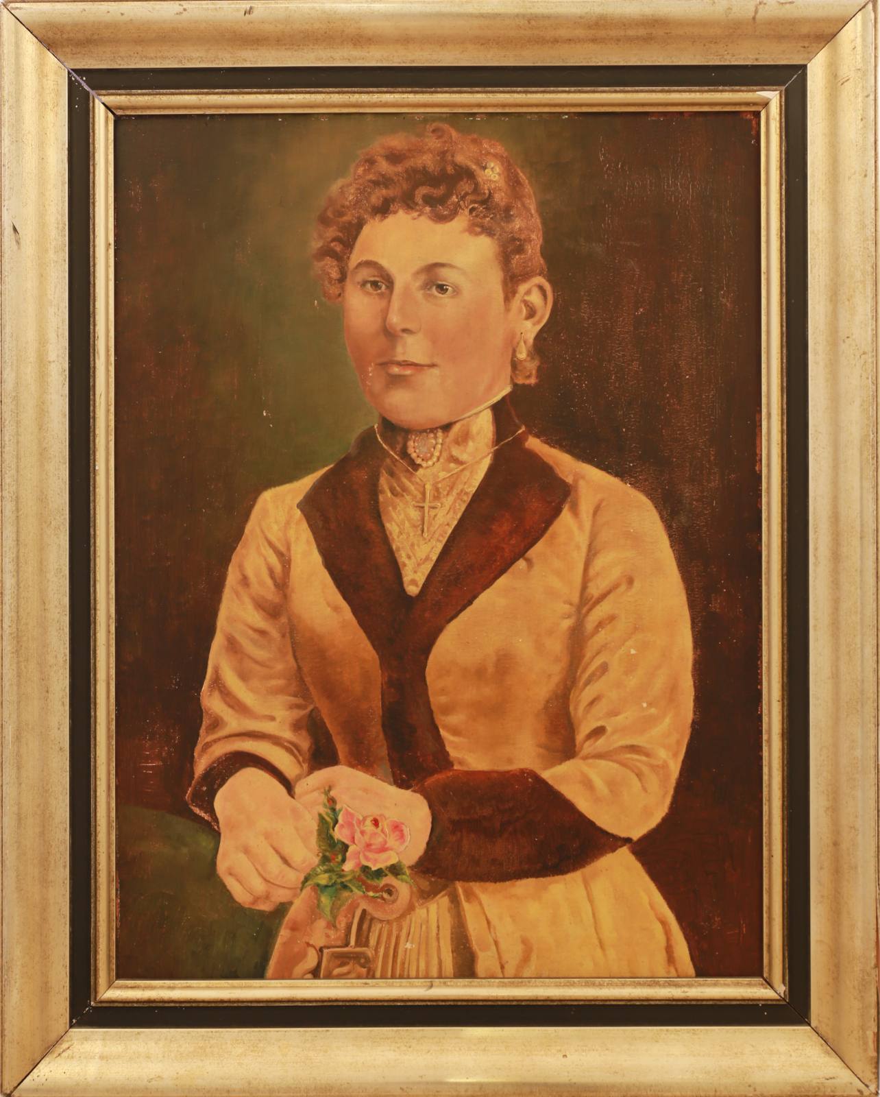 Pauline Daßler (1891–1955) Portrait von Karl Rösing, nach einer historischen Fotografie gemalt. Um 1980 Schenkung von Helmut Fischer